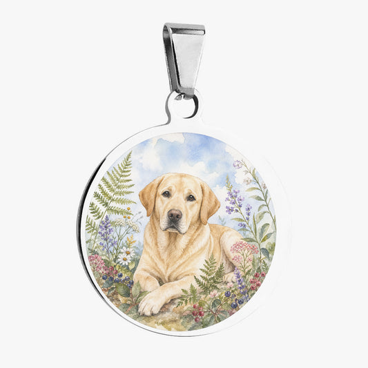 Labrador Retriever Woodland Watercolor Rest Personalized Dog ID Tag