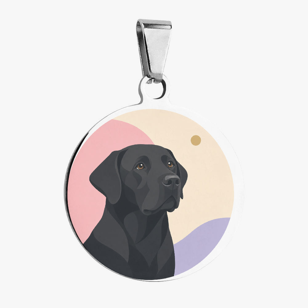 Labrador Retriever Soft Geometric Portrait Personalized Dog ID Tag