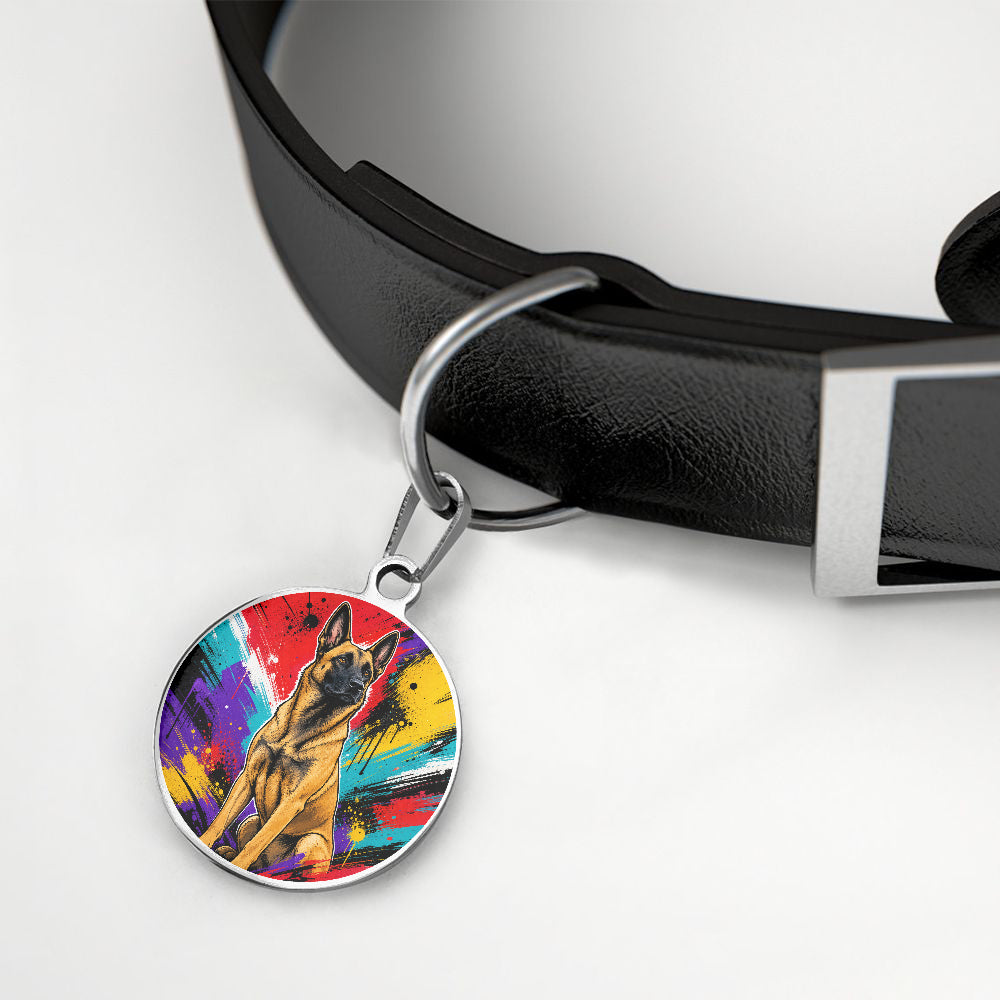 Belgian Malinois Bold Paint Splash personalized dog ID tag product detail